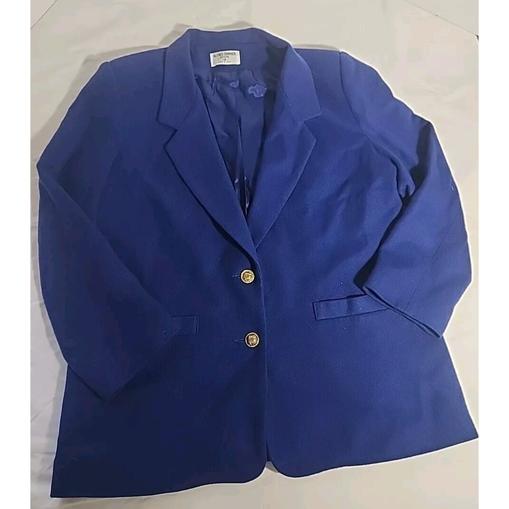 Alfred Dunner‎ Petite Sz 14 Blue 100% Wool Coat